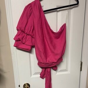 DO+BE Pink One-Shoulder Top